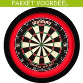 Winmau Pro SFB + Lena Dartbordverlichting Deluxe (Rood - Zwart)