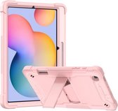 Voor Samsung Galaxy Tab S6 Lite Silicone + PC Schokbestendige beschermhoes met houder (roségoud)