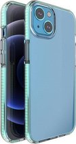 TPU tweekleurige schokbestendige beschermhoes voor iPhone 13 (mintgroen)