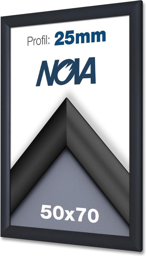 4 PACK Nova Kliklijsten B2 50 x 70 cm aluminium zwart – wissellijst - posterlijst