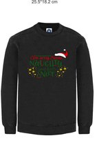 DAMES Kerst sweater -   SORRY SANTA NAUGHTY JUST FEELS NICE - kersttrui - zwart - large -Unisex