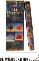 De Wierookwinkel – Doos - Wierook - All Seasons - Alle Seizoenen - All Seasons Wierook - Wierookstokjes All Seasons - (HEM) - Wierooksticks - Incense sticks - 6 Kokers - 120 Stokjes