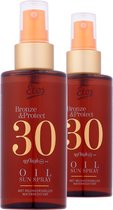 Etos Zonnebrand olie - met bronzer - SPF30 - 2 x150 ml