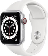 APPLE Watch Series 6 GPS + Cellular 40mm Silver Aluminium Case with White Sport Band Regular