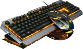 Tavaro Gaming Keyboard en muis Mechanisch - USB - Led verlichting - Silver And Gold - QWERTY