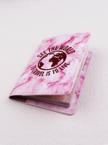 Paspoort mapje roze / wit