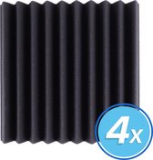 NX Sound - 4 PACK - zelfklevende geluidsisolatie - 50x50x5cm - studioschuim - noppenschuim - geluidsdemper