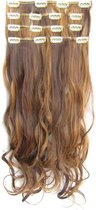 Clip dans les extensions de cheveux 7 set ondulé brun / blond - P4 / 27