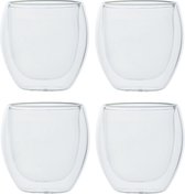 Set de 8 verres à café/verres à cappuccino à double paroi 220 ml - Verres à café à double paroi