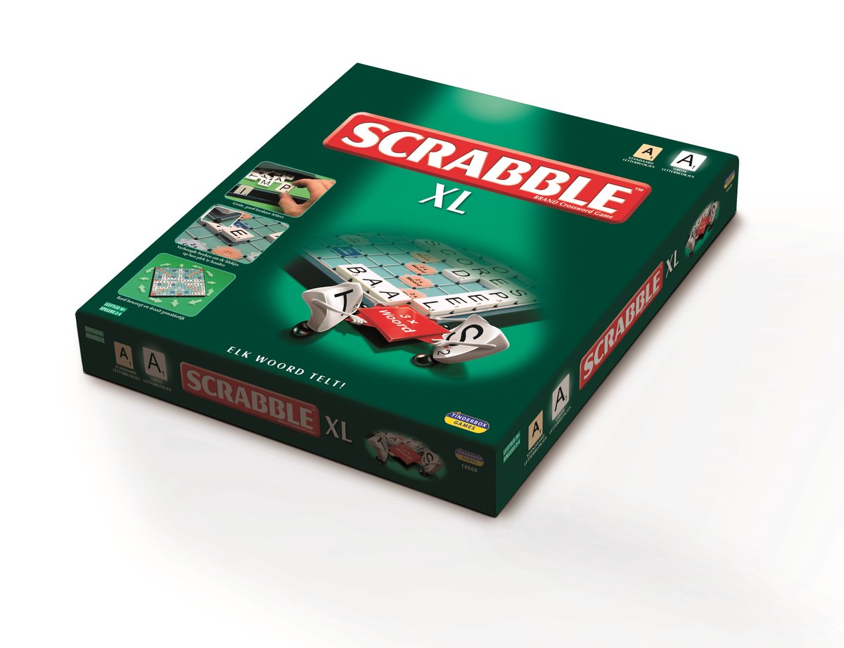 Scrabble XL - Bordspellen - Gezelschapsspel voor Familie - Extra grote letters en met Tilelock-systeem