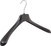 De Kledinghanger Gigant - 20 x Mantel / kostuumhanger kunststof zwart met schouderverbreding, 45 cm