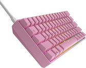 toetsenbord| gaming toetsenbord| 61 toetsen Multi Color RGB Verlichte LED Backlit Bedraad Programmeerbaar voor PC/Mac Gamer (Gateron Optisch Zwart, Prisma Roze)