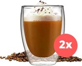 Bolke® - Dubbelwandige Glazen - Latte Macchiato Koffieglazen - Dubbelwandige glas - Cappuccino Koffieglazen Koffiekopjes - Thermoglazen - Theeglazen - Koffieglas Handgeblazen - Dubbelwandig k