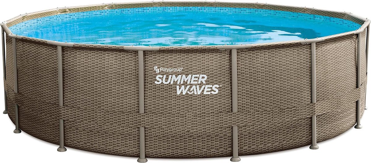 Summer Waves Elite Frame Zwembad - 488 x 122 cm - Bruin Wicker