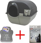 Omega Paw Zelfreinigende Kattenbak - L - zwart - incl. kattenbakmat + 8kg kattenbakvulling