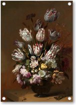 Stilleven met bloemen, Hans Bollongier, 1639 - Tuinposter 50x70 - Wanddecoratie - Hans Bollongier - Meesterwerken - Bloemen