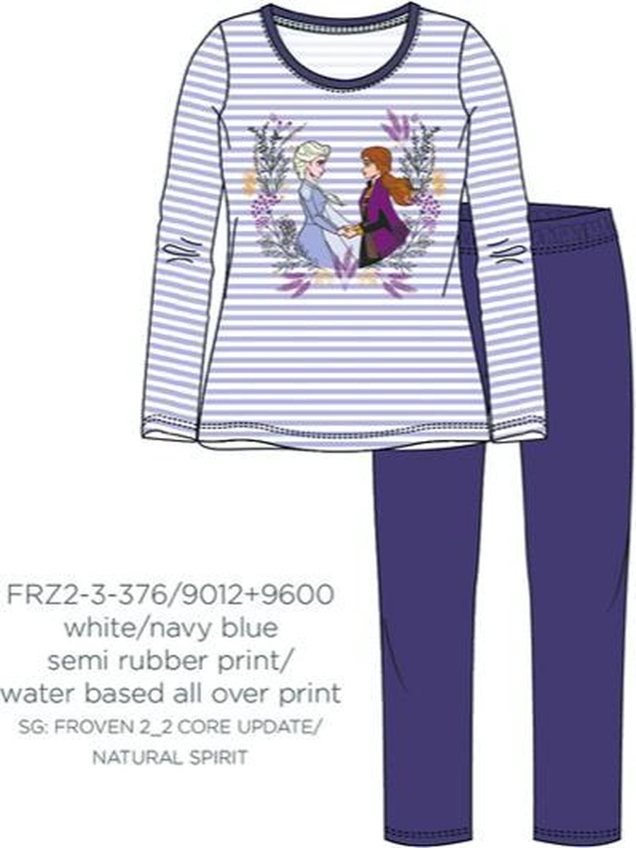 Disney Frozen 2 pyjama - paars - blauw - Maat 128 / 8 jaar