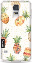 Casetastic Samsung Galaxy S5 / Galaxy S5 Plus / Galaxy S5 Neo Hoesje - Softcover Hoesje met Design - Pineapples Orange Green Print
