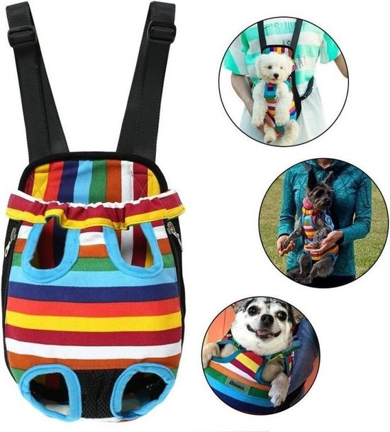 Ariko honden draagzak - rugzak - draagtas - hondenrugzak - hondendraagzak - ook voor uw kat - regenboog - M