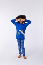 Woody pyjama meisjes - ijsbeer - blauw - 212-1-POP-S/852 - maat 164
