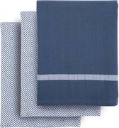 Pure Kitchen Cotton Geo theedoek, set van 3 petrol