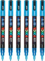 Posca Stiften PC-3M Fine Tip - verfstiften - Glitter lichtblauw - 6 stuks
