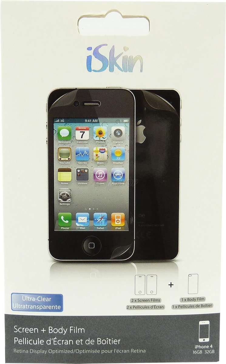 iSkin Clean and Protect Pack for iPhone 4/4S - Ultra Clear