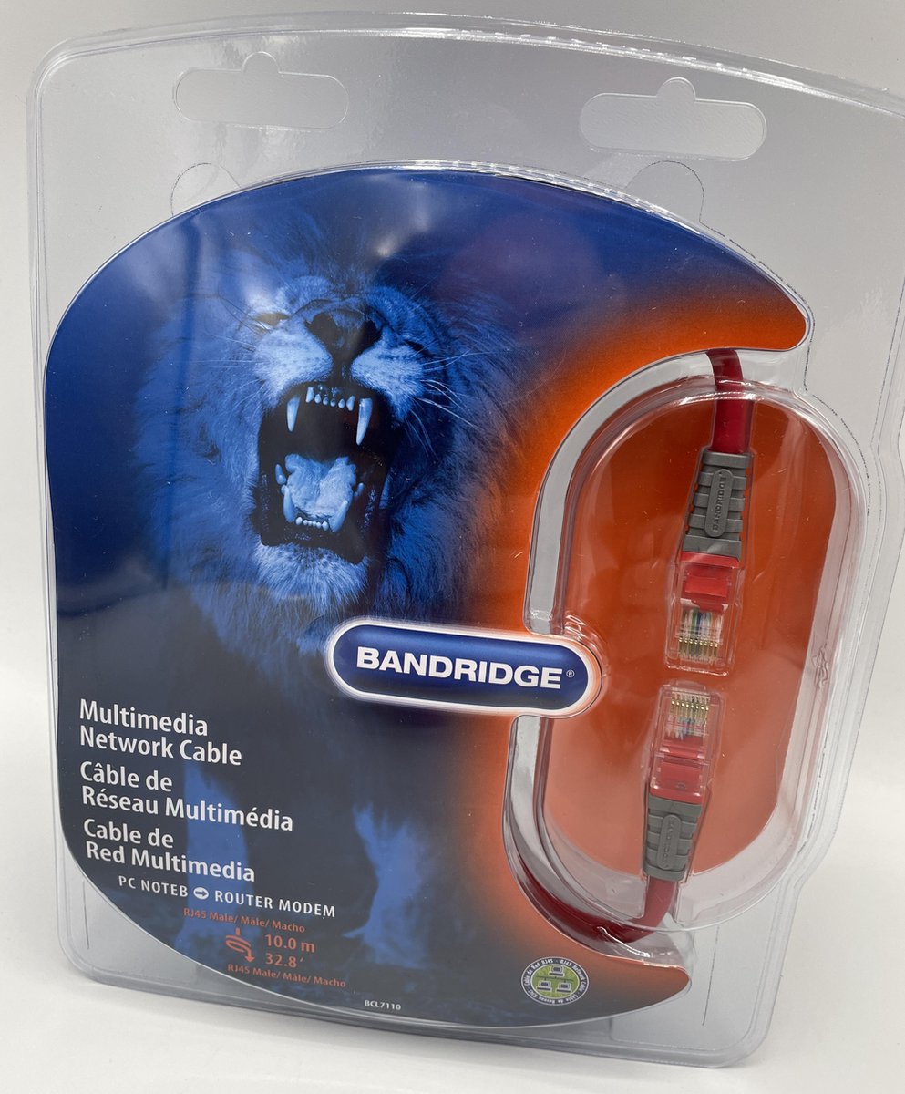 Bandridge BCL7110 - Netwerkkabel Cat5e - 10 m Rood