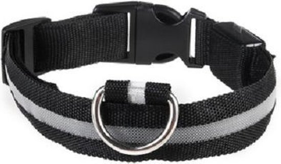 LED halsband hond / kat zwart L