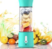 Innovure Draagbare mini blender to go - Portable smoothie maker - Draadloos -  USB-C oplaadbaar - 500ML Blauwgroen