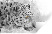 Stickers muraux - Film adhésif - Léopard - Zwart - Wit - Profilé - 60 x 40 cm - Film adhésif - Stickers muraux chambre enfant - Papier peint autocollant - Film adhésif