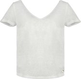 DEELUXE T-shirt met open rug in kant HAZEL Off White