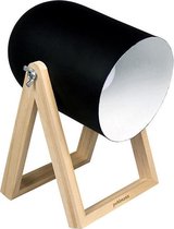 PUHLMANN - lamp STUDIO met schakelaar, metaal / grenen hout, zwart