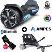 Gyroor Warrior G5 | Oxboard | Off Road Hoverboard met Hoverkart | Bluetooth Speaker | LED verlichting | Zwart + Hoverkart Zwart