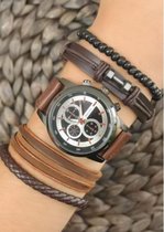 Koshal Horloge Heren | Fashion | Watch | Cadeau | Sieraden | Verstelbaar |1-Delig | Leer|