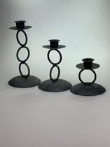 Set van 3 kaarsenhouders van metaal