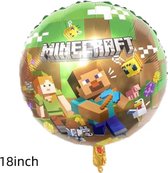 Minecraft folieballon rond 18 inch /verjaardag/kinderfeest/party