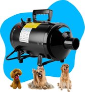 Professionele Hondenföhn - Krachtige Luchtstroom - 3 Temperatuurniveaus - Compacte en Stil Ontwerp - Waterblazer voor Honden - Zwart en Geel, 40x16x20cm