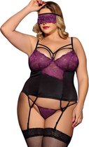 Subblime - lingerie set met blinddoek - paars - fetish - bodykostuum - sexy setje