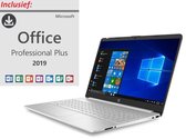 HP 15 inch Laptop - AMD Ryzen 5 - Zilver - Windows 10 (Gratis te updaten naar Windows 11 indien gewenst) / 8 GB RAM / 256GB SSD / Incl. Office 2019 Pro (verloopt niet) &  Gratis BullGuard Ant