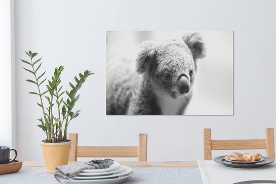 Canvas Schilderij Koala - Close up - Dier - Kinderen - Jongens - Meiden - 90x60 cm - Wanddecoratie
