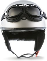 MOTO D23 braincap, Titan Grijs, open scooter, motor helm voor bv harley of honda, S, hoofdomtrek 55-56cm