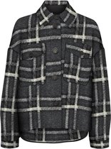 Vero Moda Jas Vmchrissie Short Check Shirt Ga 10253482 Dark Grey Melange Dames Maat - XL