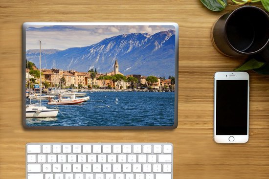 Autocollant pour ordinateur portable - 13,3 pouces - Lac de Garde - Bateaux - Montagnes - 31x22,5 cm - Autocollants pour ordinateur portable - Peau pour ordinateur portable - Couverture