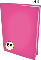 Rekbare boekenkaften A4 - 8 x Roze