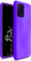 Coque en silicone Shield Case Samsung Galaxy S20 Ultra - violet foncé avec verre de confidentialité