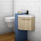 Meuble de salle de bain chêne naturel vasque d'angle 40 cm avec meuble bas Fonction Soft-Close - meuble bas meuble vasque