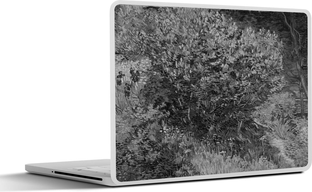 Afbeelding van product SleevesAndCases  Laptop sticker - 14 inch - Seringen - Vincent van Gogh- Zwart - Wit
