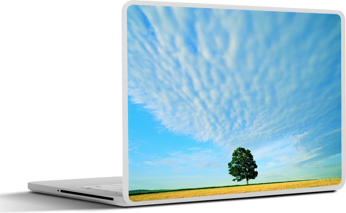 Afbeelding van product SleevesAndCases  Laptop sticker - 10.1 inch - Geel gekleurd veld met boom in New Jersey