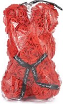 MyLovely® - Rode Liefdes Rozen Konijn/Beer ingepakt met strik - 30CM - Romantisch Valentijn Cadeau - Moederdag - Huwelijk - Liefde - Valentijnsdag - Bloemen - Rose Roos Bear